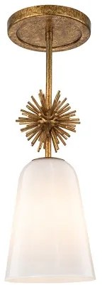 Quoizel STARING-MP-DG-OPAL-Csillár rúdon STARING 1xE27/40W/230V átm. 18,4 cm arany/fehér