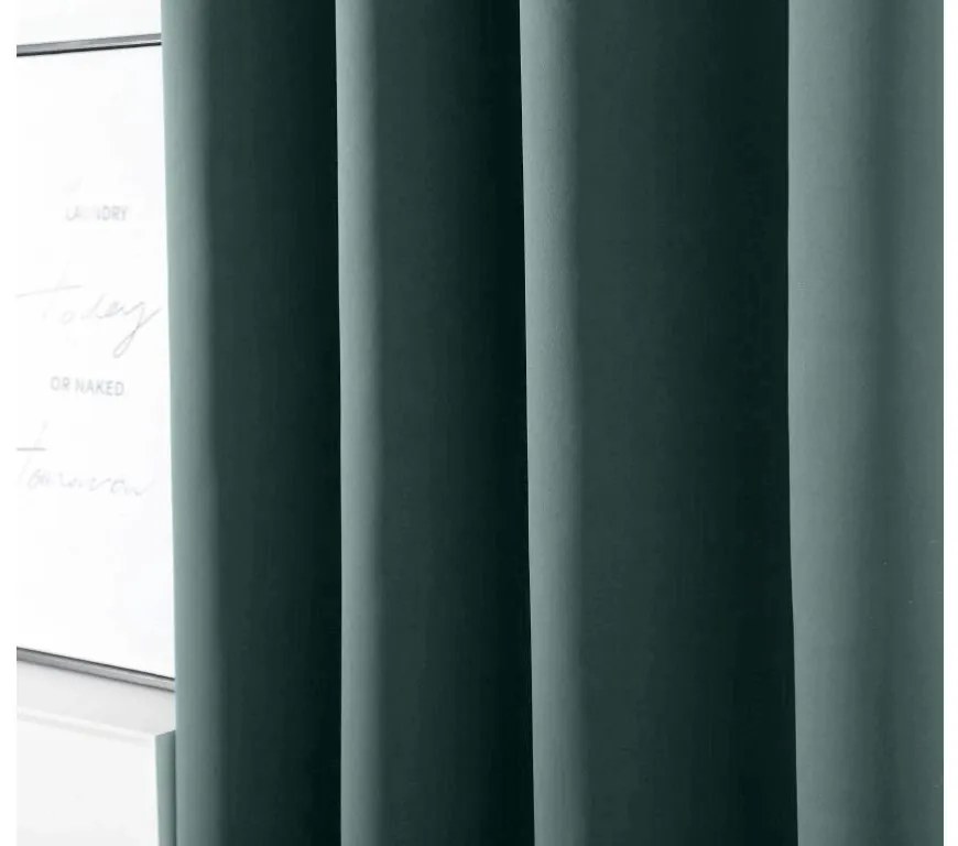 OXFORD türkiz függöny 140x250 cm Felfüggesztés: Fém gyűrűk