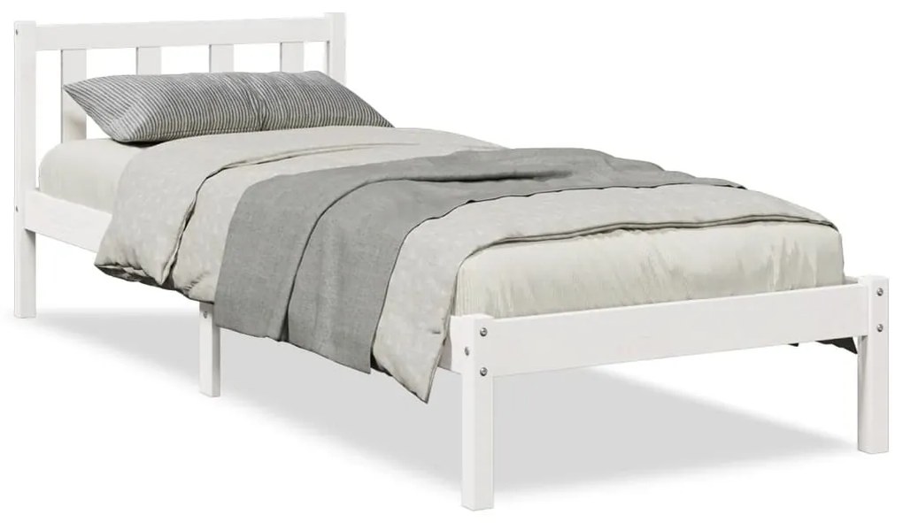 fehér tömör fenyő extra hosszú ágykeret matrac nélkül 90x220 cm