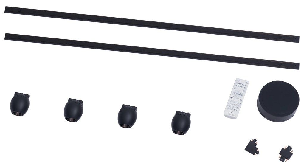 Modern sínrendszer 4 fekete spotlámpával, 1 fázisú - Magnetic Zagaye