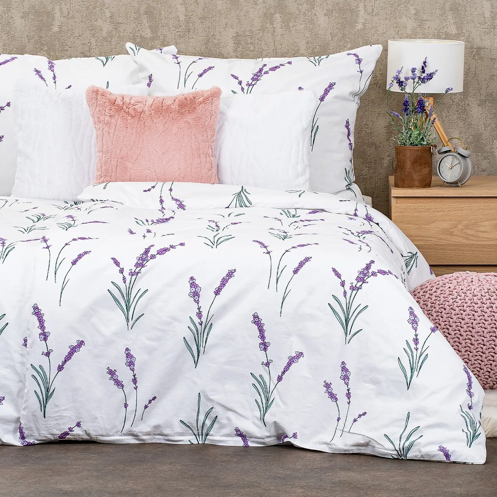 4Home Lavender pamut ágyneműhuzat, 140 x 200 cm, 70 x 90 cm, 140 x 200 cm, 70 x 90 cm