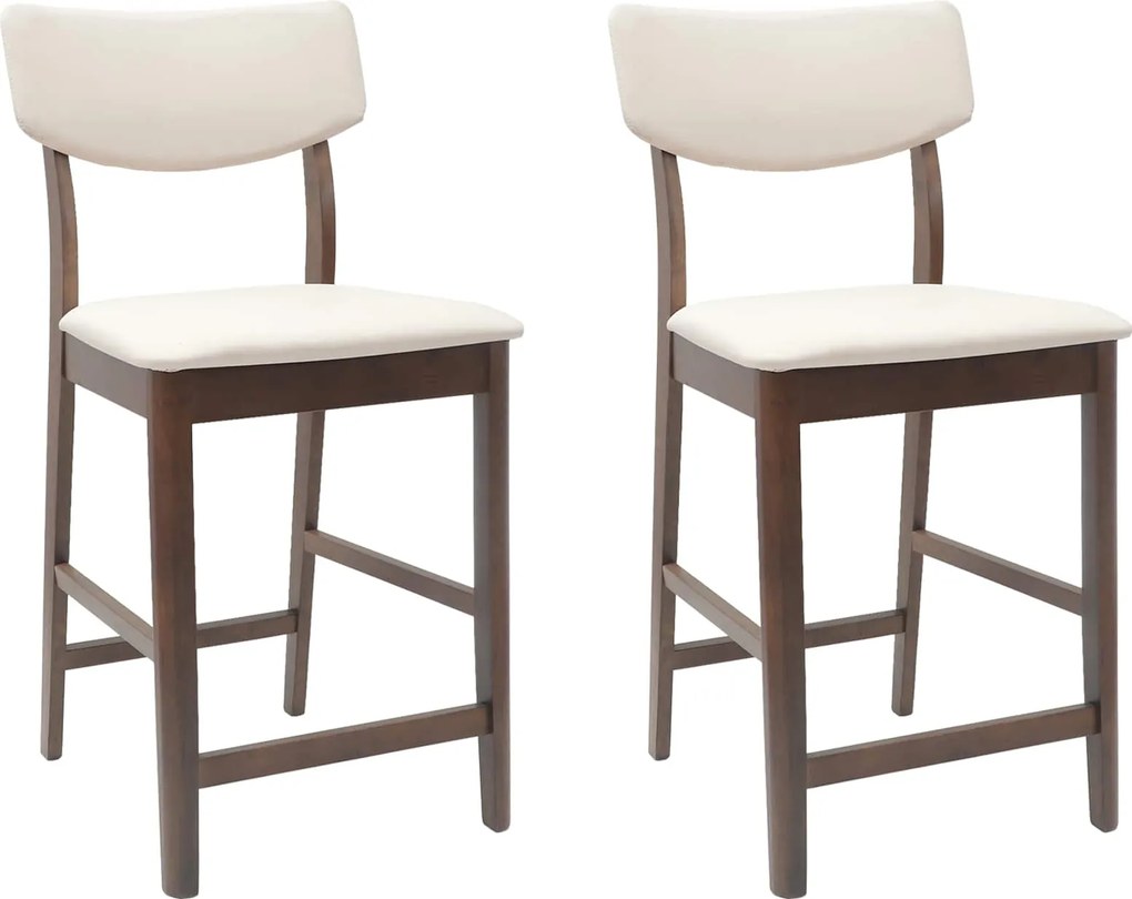 vidaXL Étkező Székek 2 pcs Világos Barna 48 x 49 x 95 cm Tömör Gumi Fa