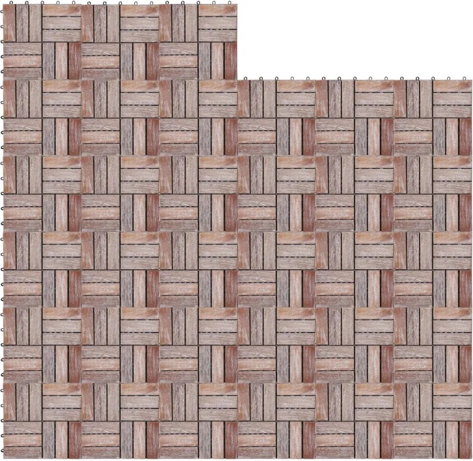 33 db tömör újrahasznosított fa padlólap 30 x 30 cm