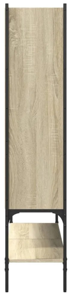 sonoma tölgy színű szerelt fa könyvszekrény 102x30x141,5 cm
