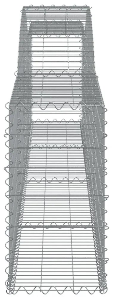 vidaXL 3 db íves horganyzott vas gabion kosár 400x30x60/80 cm