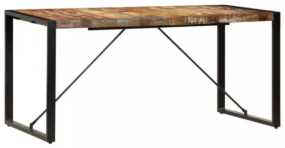 tömör újrahasznosított fa étkezőasztal 160 x 80 x 75 cm