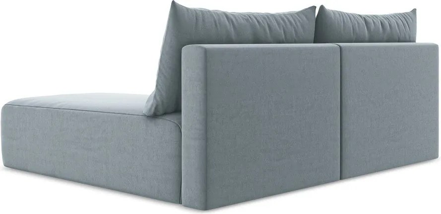 Kék bársony kinyitható-tárolóhelyes sarokkanapé (jobb oldali-heverő résszel) Kalena – Makamii