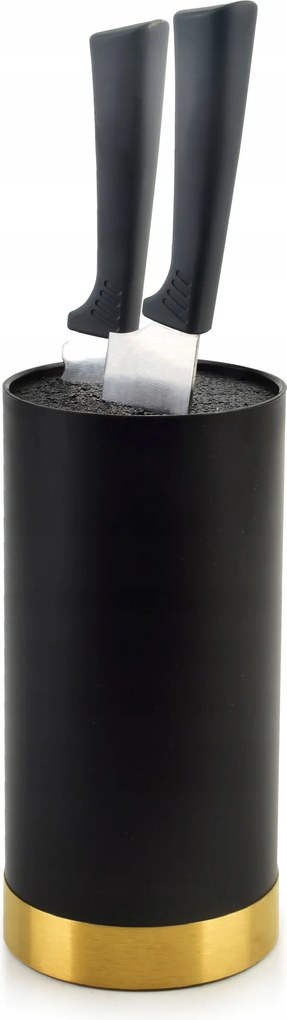 Basic Kitchen késtartó állvány 22,5 cm konyhai rendszerező blokk fekete-arany