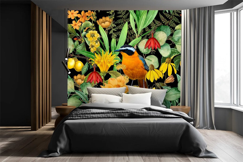 Gario Fotótapéta Színes absztrakt madár természet - Andrea Haase Anyag: Vlies, Méret: 200 x 200 cm
