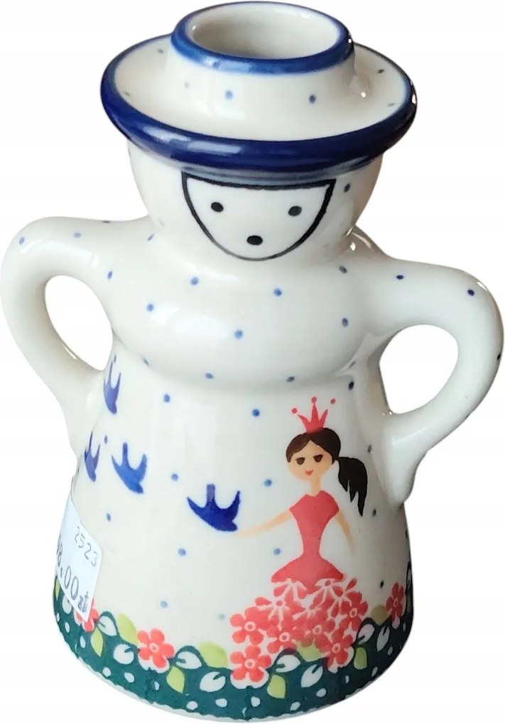 Gyertyatartó 2 kerámia Bolesławiec 2523 hercegnő