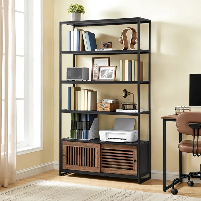 Fekete MDF Polcos Szekrény. AUR-E1121 BK