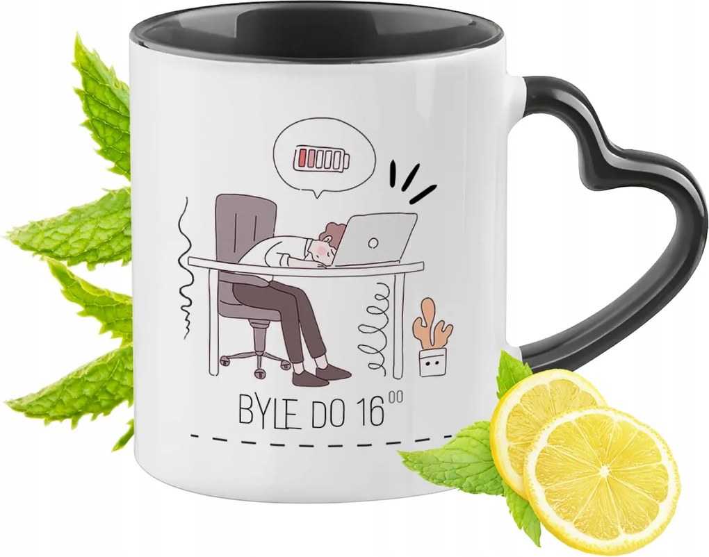 Vicces Bögre Fekete Szív Alakú Füllel Ajándék