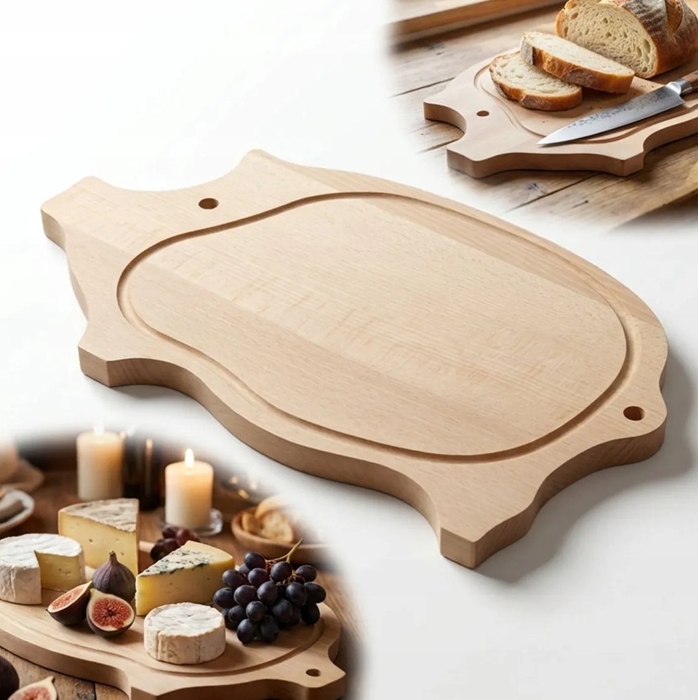 Vágódeszka Bükk Malac nyers 40 cm decoupage gyerekeknek és Diy