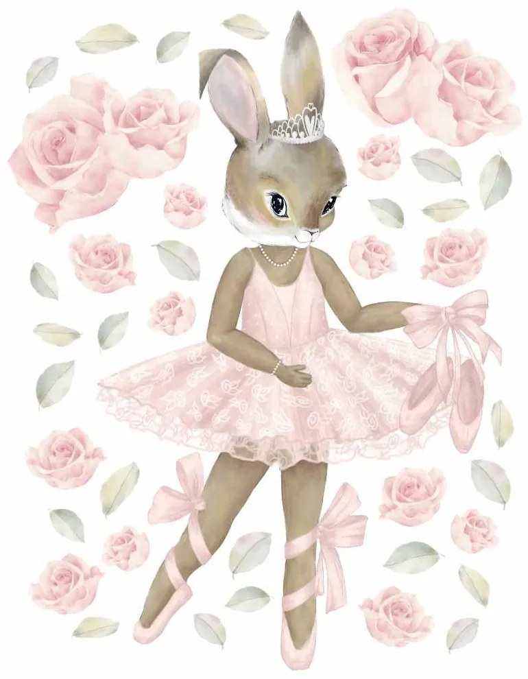 Gario Falmatrica gyerekeknek Pastel bunnies - nyuszi balerina és rózsák Méret: XL