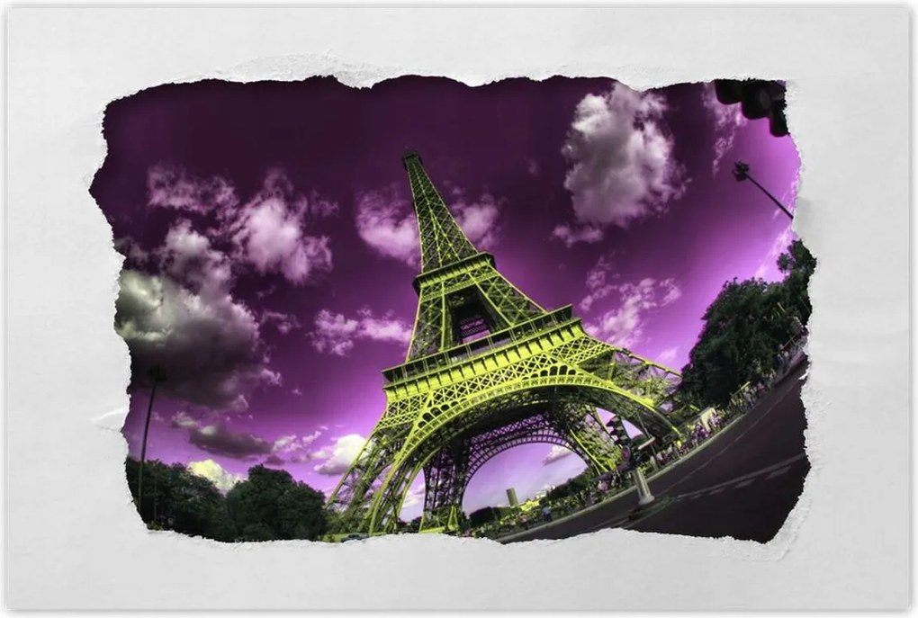 Poszterek 120x80 Lila Eiffel égbolt