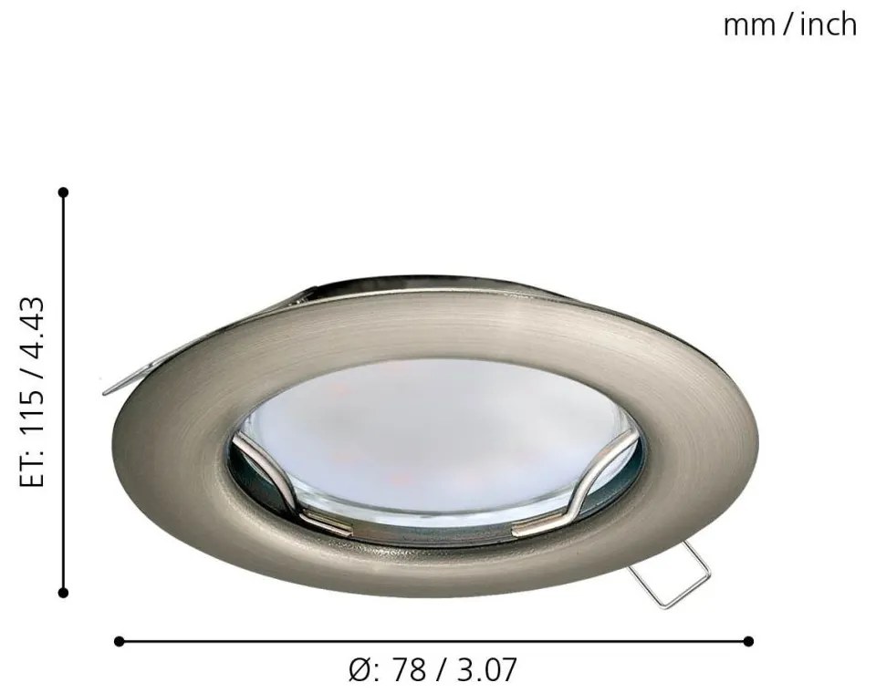Eglo Peneto 94237 beépíthető, fix spotlámpa szett, 3x3W GU10 LED, 3000K, 3x240 lm