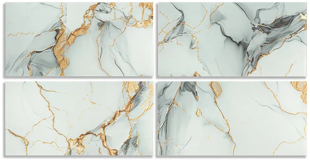 Öntapadós PVC csempepanel, 4db-os csomag, világos-sárgásbarna márvány, 30 x 60 cm