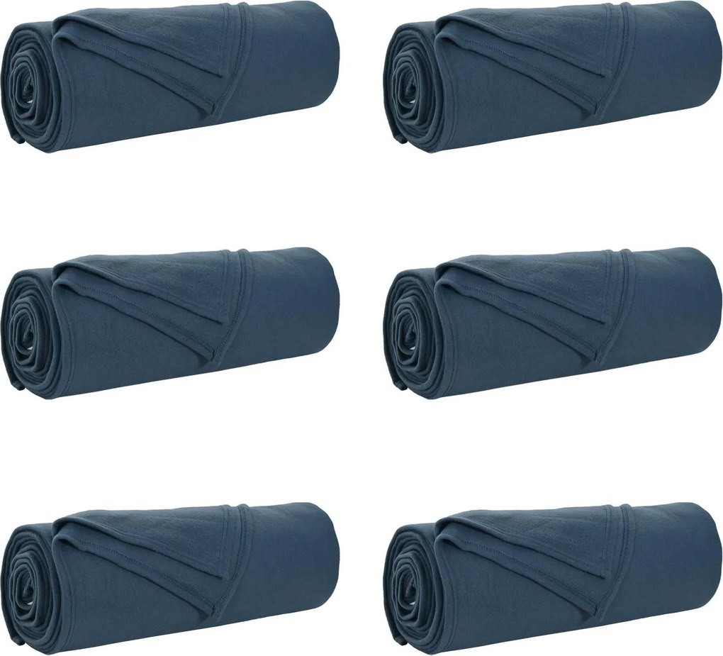 vidaXL Takarók 6 pcs Sötétkék 210 x 140 cm Gyapjú