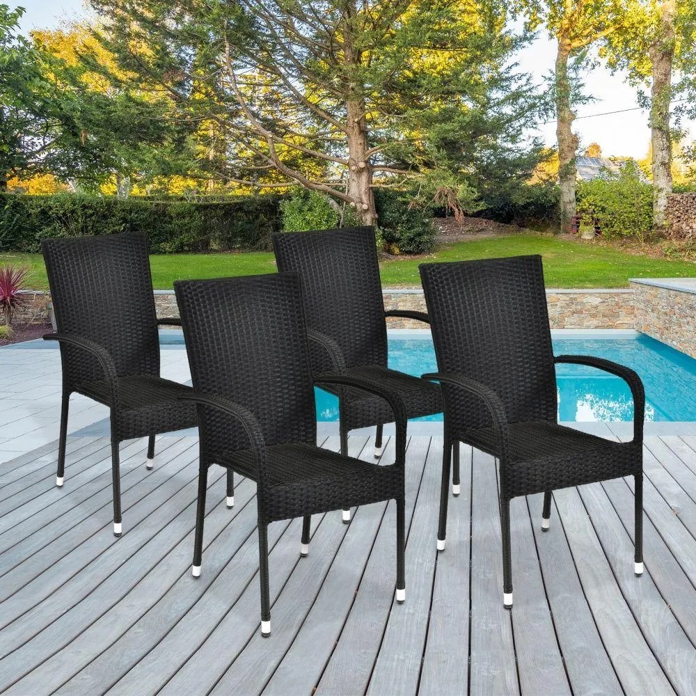 PARIS Kerti rattan szék szett - 4 db