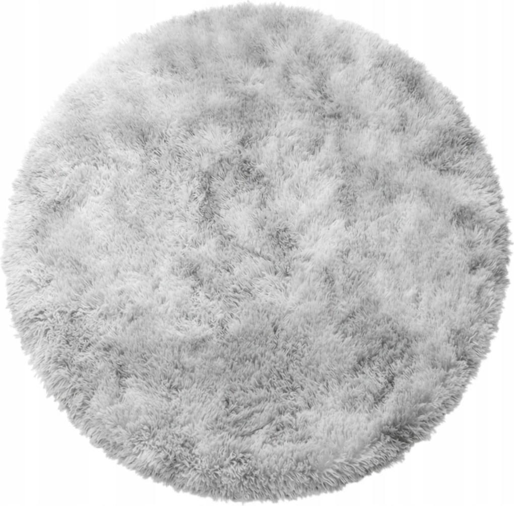 Shaggy Szőnyeg Szürke 160CM Kerek Plüss Bolyhos Szőrme Vastag Nappali