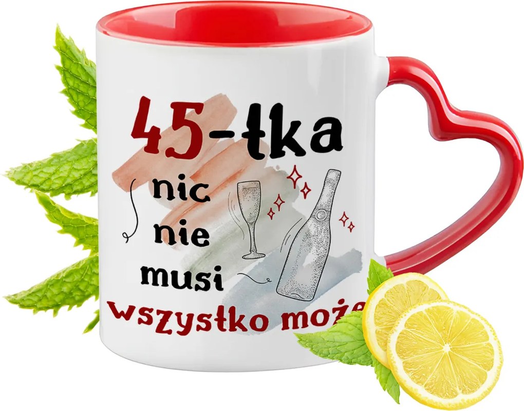 45 Születésnap Piros Szív alakú Füllel Ajándék