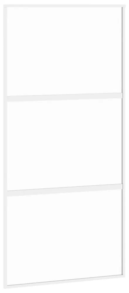 fehér edzett üveg és alumínium tolóajtó 102,5 x 205 cm