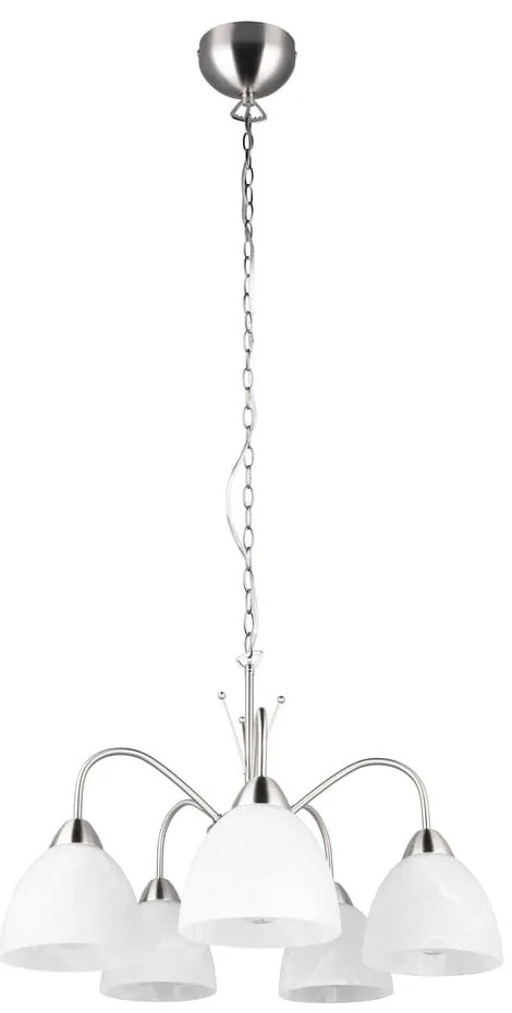 Fehér-ezüstszínű függőlámpa üveg búrával ø 55 cm Dobby – Trio
