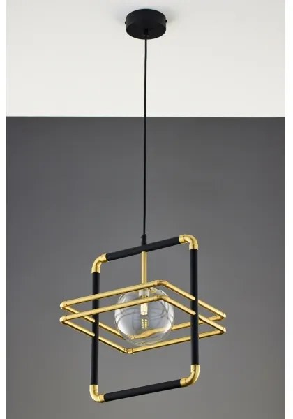 Jupiter 2028 - Csillár zsinóron FIORI 1xG9/10W/230V fekete/arany/átlátszó