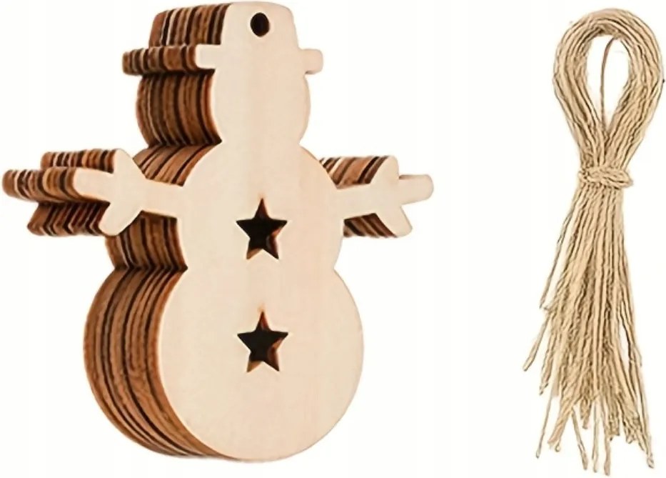 Bomba Fa Karácsonyfa medál 10 db-os Karácsonyi Hóember