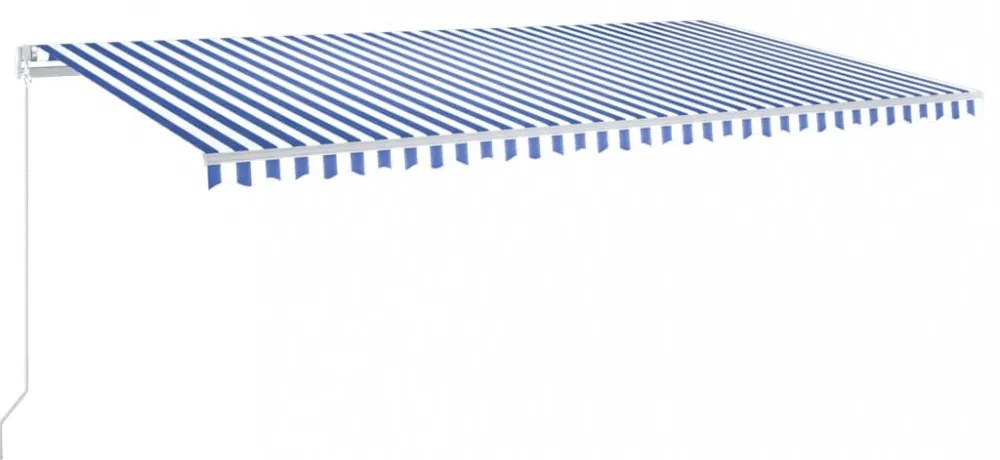 kék és fehér kézi napellenző 600 x 350 cm