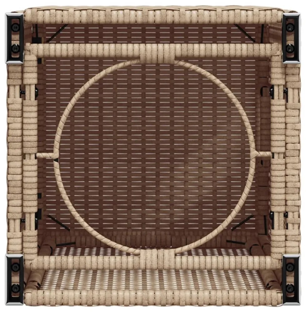 bézs polyrattan propántartály borító asztal 40 x 40 x 60 cm