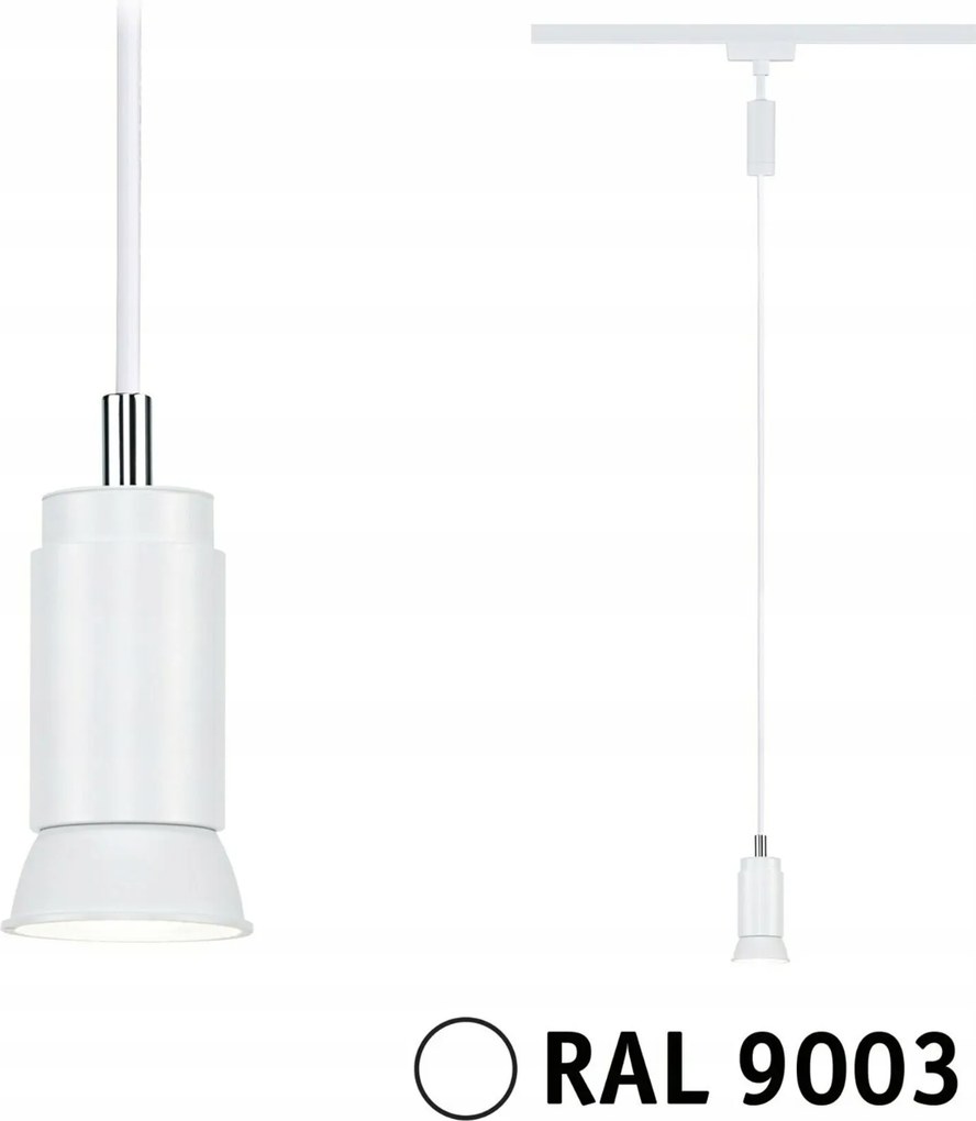 Függesztett lámpa Paulmann URail Runa GU10 10W fehér RAL9003