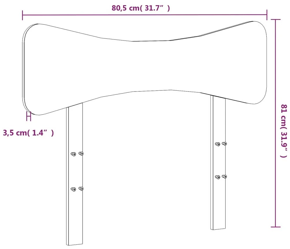 fehér tömör fenyőfa fejtámla 75 cm