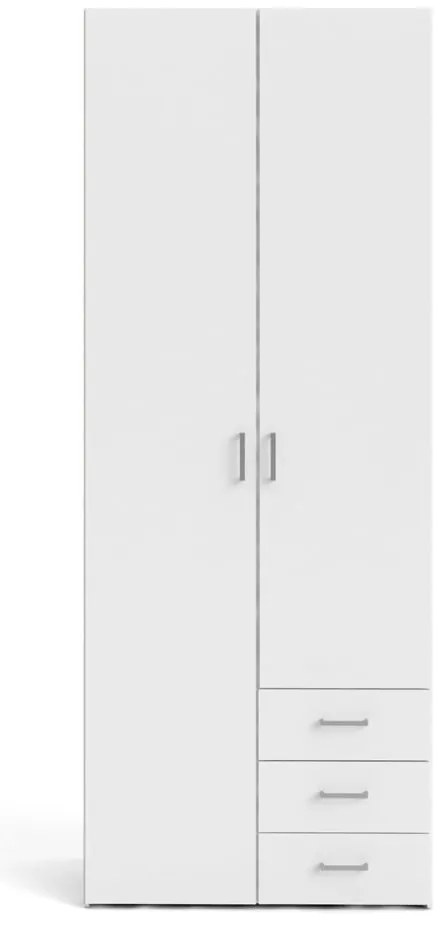 Fehér ruhásszekrény 78x200 cm Space – Tvilum
