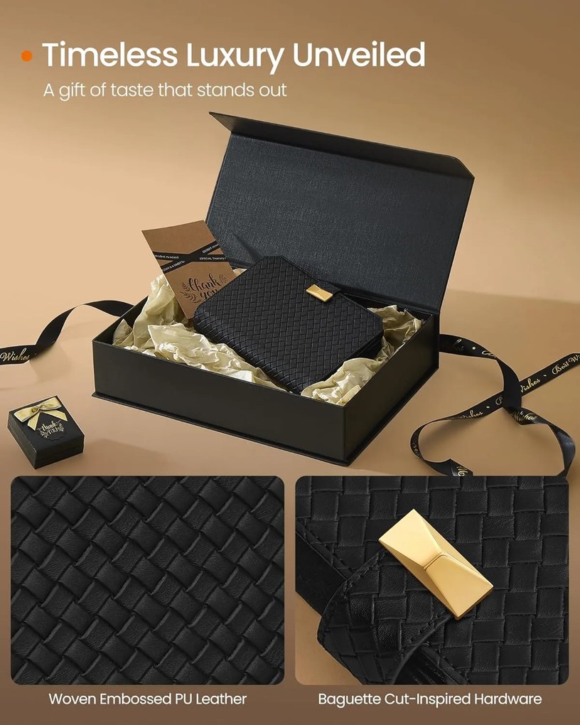 3 órás tok, utazó óratartó doboz 22×14,5×4,5 cm, tintafekete színben