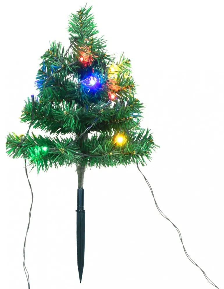 6 db PVC karácsonyi ösvényt jelző díszfa színes LED-ekkel 45 cm