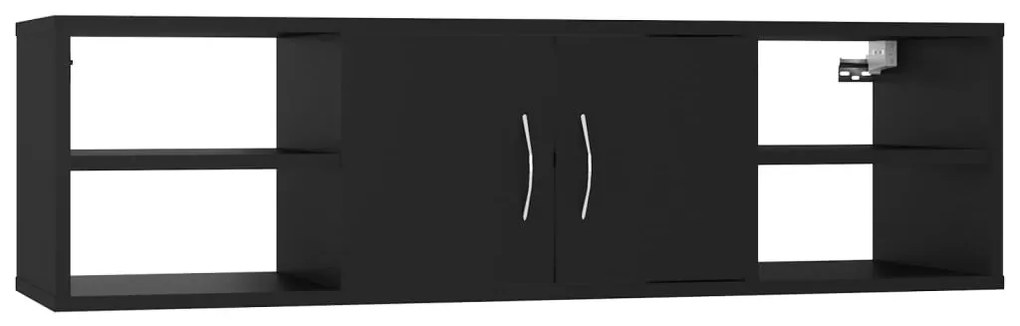 fekete szerelt fa fali polc 102 x 30 x 29 cm