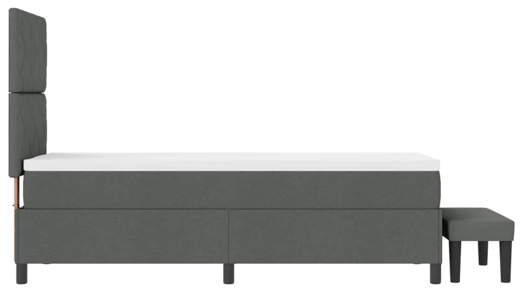 Box Spring Ágy Matraccal és Pad Sötétszürke 80x200 cm Szövet
