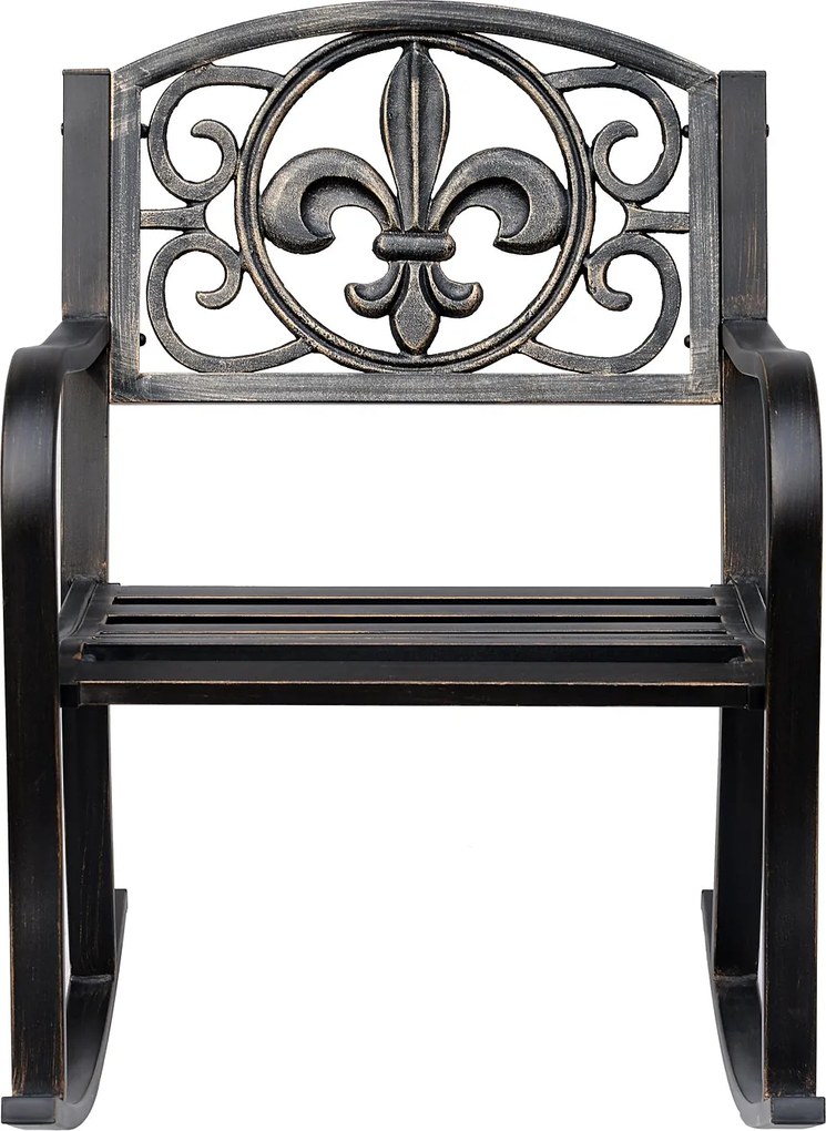 Outsunny Hinta Szék Antik Kerti Szék Fém Bronz 60cm x 73cm x 85cm | Aosom