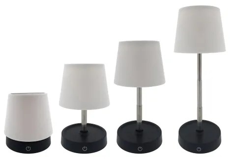 LED érintős asztali lámpa, állítható fényerő, 3W, 5V USB, 800 mAh, fehér