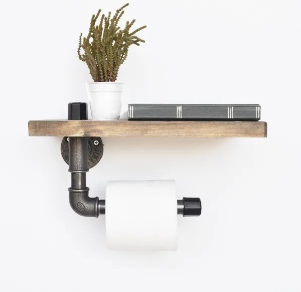 Vécépapír tartó polccal BORU 30x14 cm fenyő