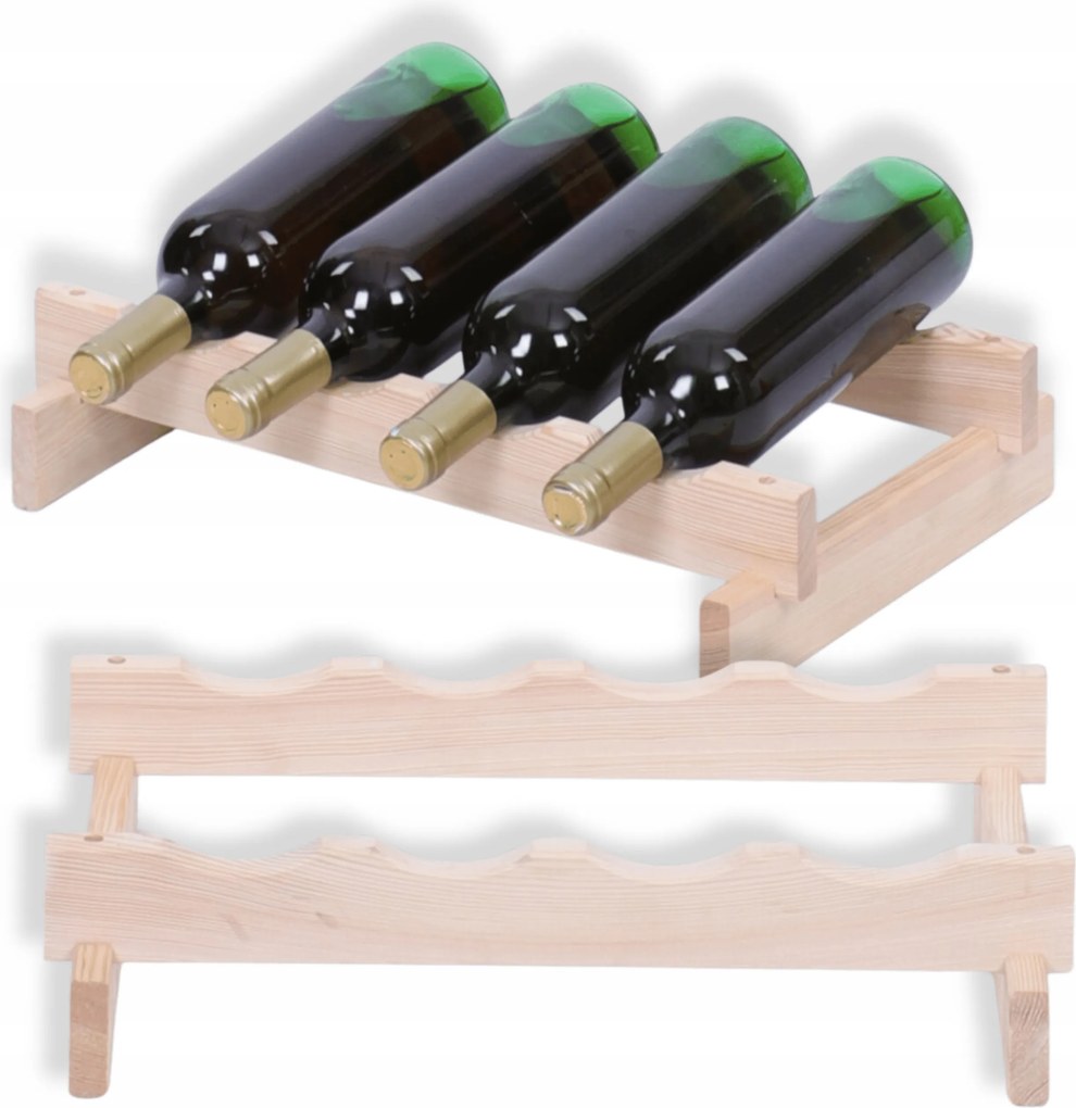 Bortartó állvány moduláris fa palacktartó állvány 1x4 szerelés szerszámok nélkül