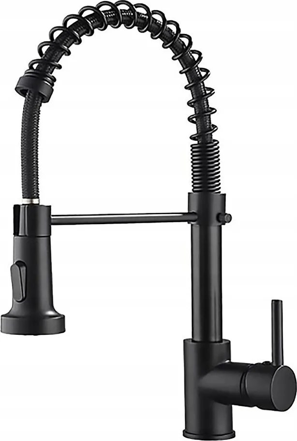 Konyhai csaptelep flexibilis forgatható kihúzható kifolyócső csaptelep Fekete perlátor