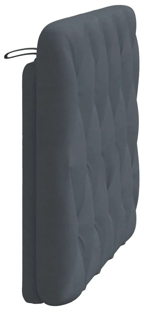 sötétszürke bársony fejtámla párna 100 cm