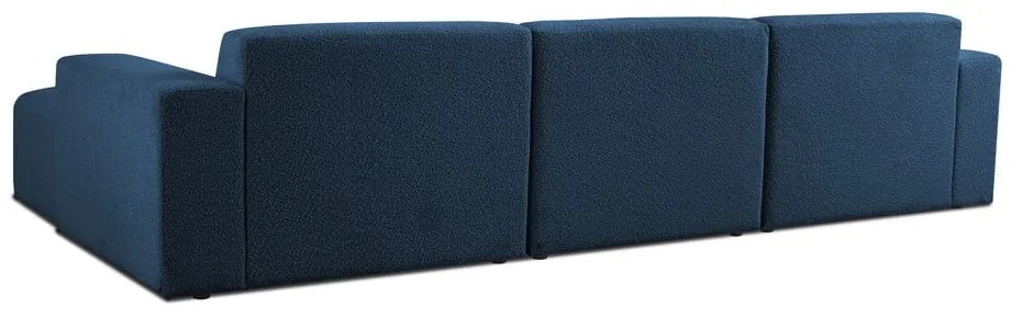 Sötétkék buklé sarokkanapé (jobb oldali) Roxy – Scandic