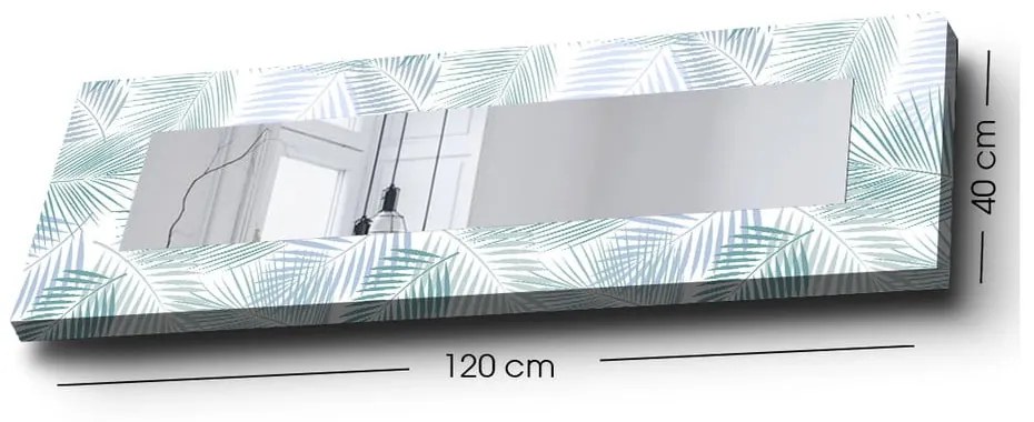 Fali tükör tömörfa kerettel 40x120 cm – Wallity