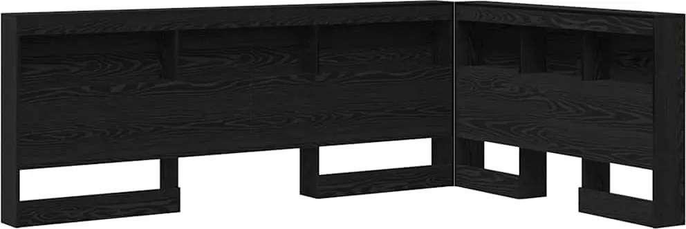 vidaXL Tároló fejtámla Fekete tölgy 207,5 x 137,5 x 76,5 cm Faanyag