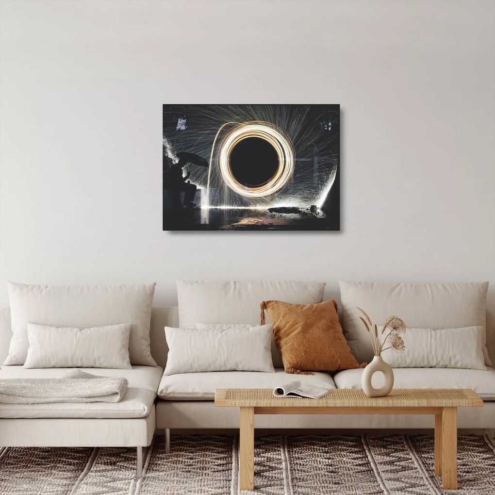 Kép - Világos show az esőben (üvegen) (70x50 cm)