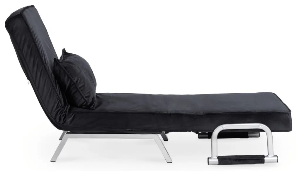 Ágyazható Fotel BART Fekete Bársony Kárpittal.