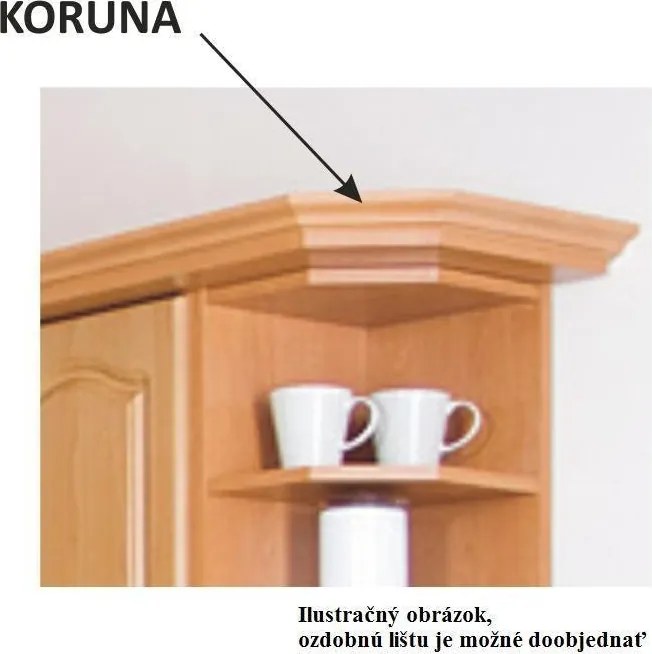 Kétajtós felső konyhaszekrény éger, LORA MDF NEW KLASIK W80S